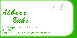 albert buki business card