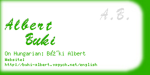 albert buki business card